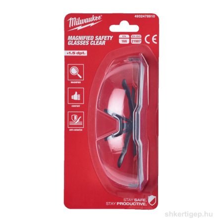 Milwaukee Védőszemüveg Bifokális +1.5 víztiszta - 1 db