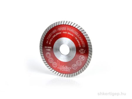 Montolit TCS115R vágókorong porcelán csempéhez, kemény kerámia O 115 mm M22.2