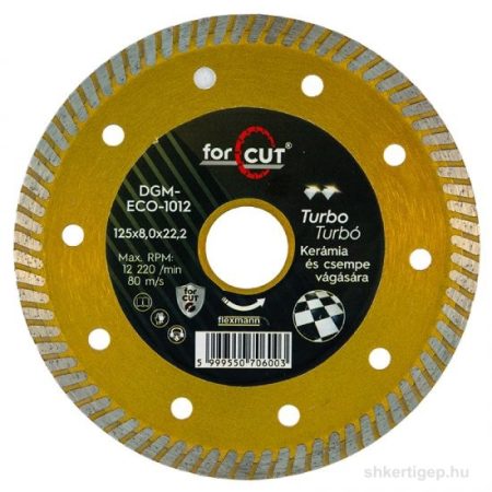 Flexmann For Cut gyémánttárcsa DGM-ECO 125x1,2x8x22,2 arany színű gránit,márvány