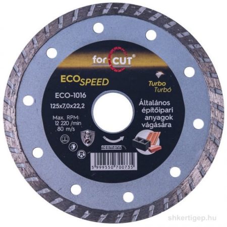 Flexmann For Cut gyémánttárcsa ECO 125x2.6x7x22.2mm turbo univerzális