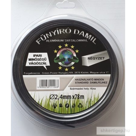 MŰANYAG VÁGÓSZÁL ALU 1LB NÉGYSZÖG 2,4MM 78 MÉTER