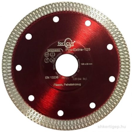 Flexmann For Cut gyémánttárcsa PRO-Extra 115x1,2x10x22,2mm turbó, piros, gránit