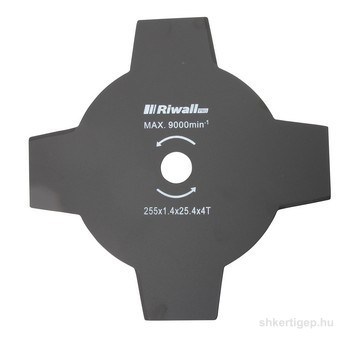 Riwall Négyágú vágókés fűkaszához 255mm / 25,4mm / 1,4 mm